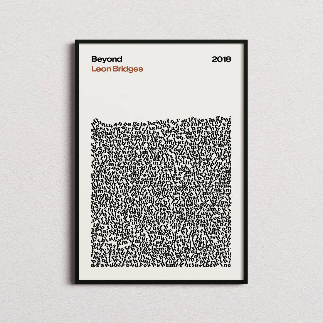 Leon Bridges Beyond Lyric Print in the cream colourway, framed
