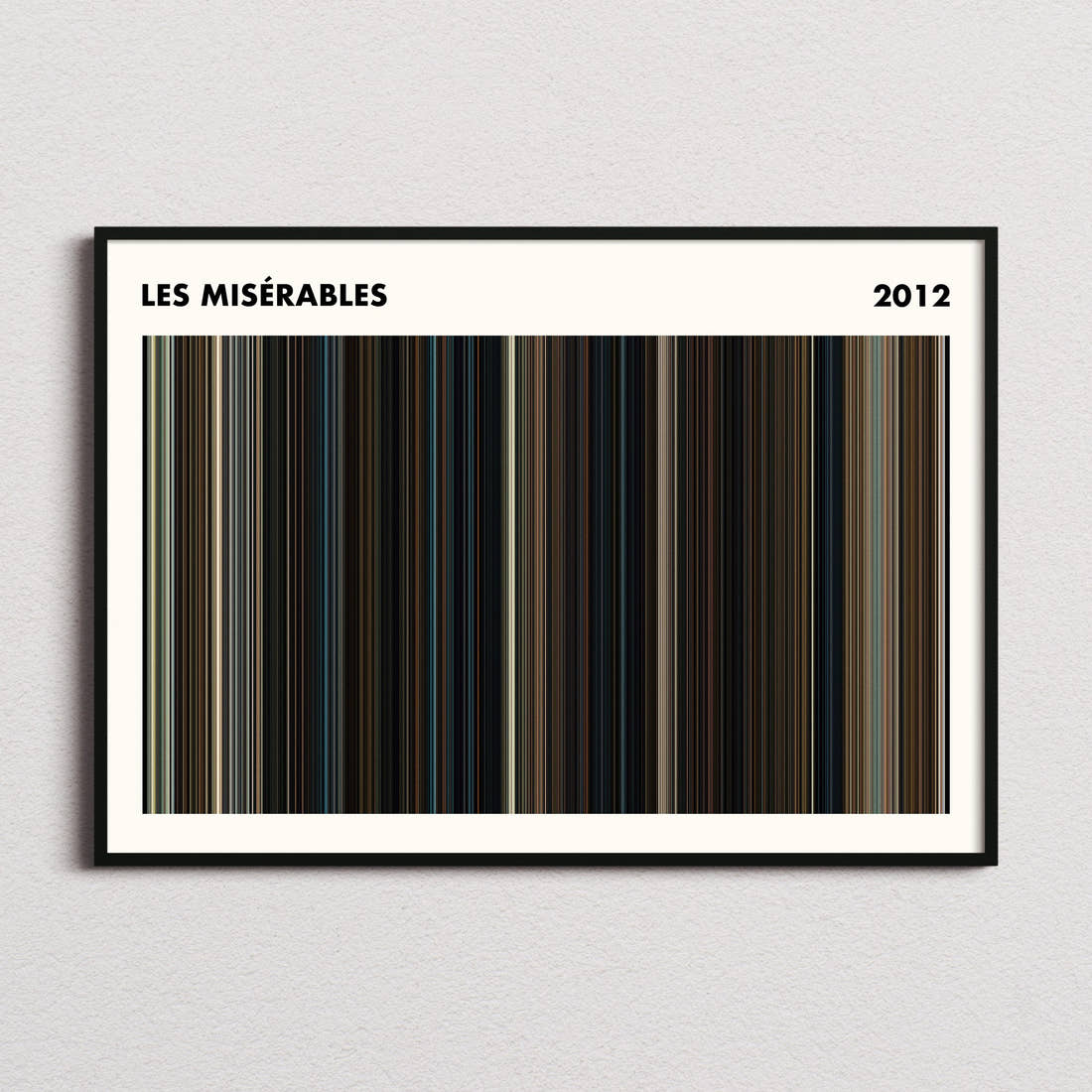 Les Misérables Movie Barcode Poster - Simplified