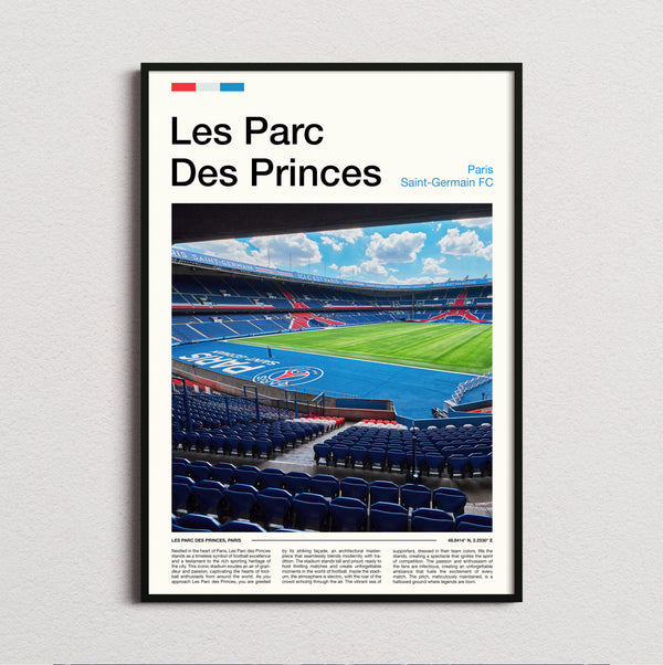 Les Parc Des Princes Stadium Print framed and photographed straight on