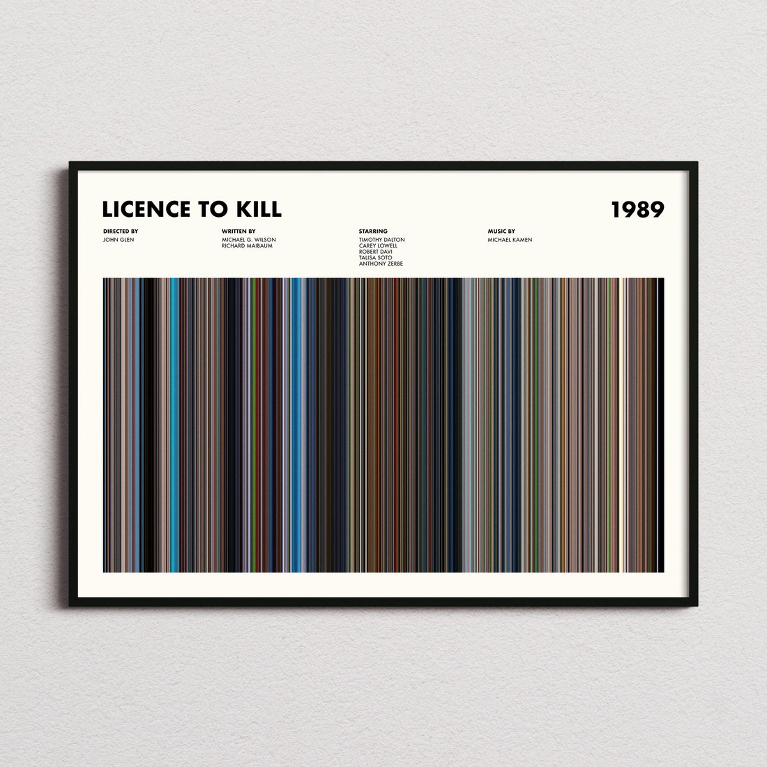 Licence to Kill Movie Barcode Poster