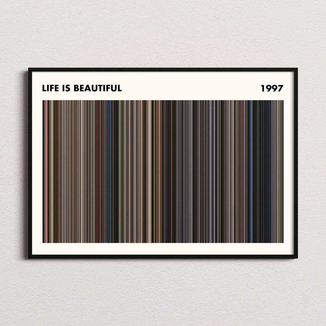 Life Is Beautiful Movie Barcode Poster - Simplified