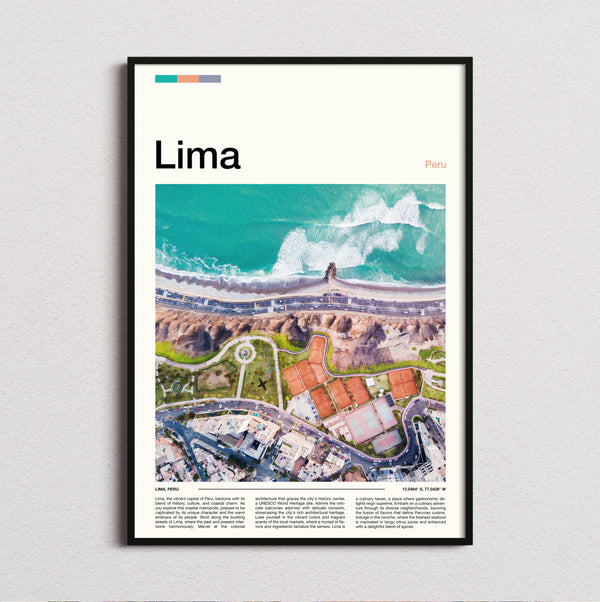 Lima - Coastal Cliffs From Above - Travel Print