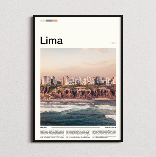 Lima - Coastal Cliffs - Travel Print