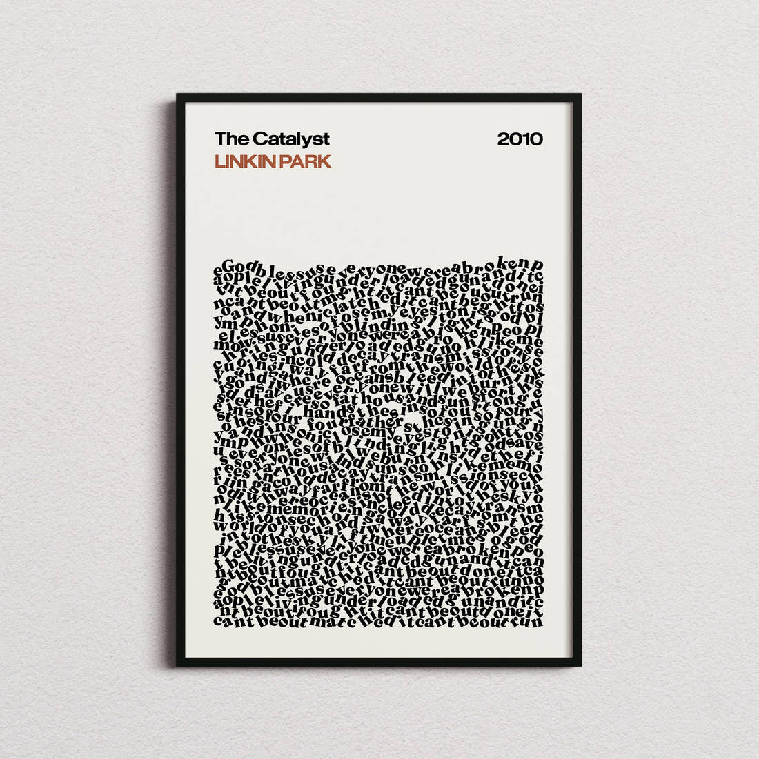 LINKIN PARK The Catalyst Lyric Print in the cream colourway, framed