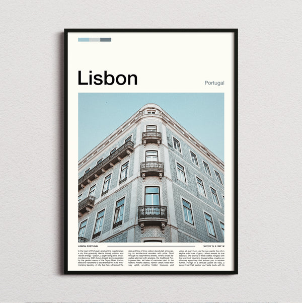 Lisbon - Tiled Building Facade - Travel Print