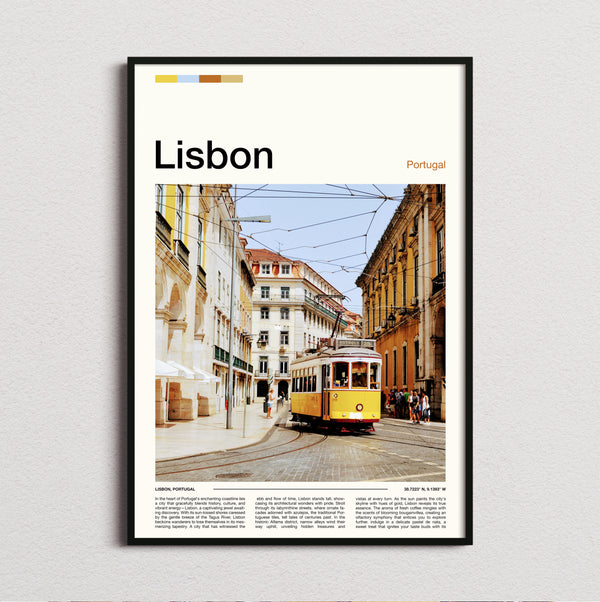 Lisbon - Yellow Tram In The Square - Travel Print
