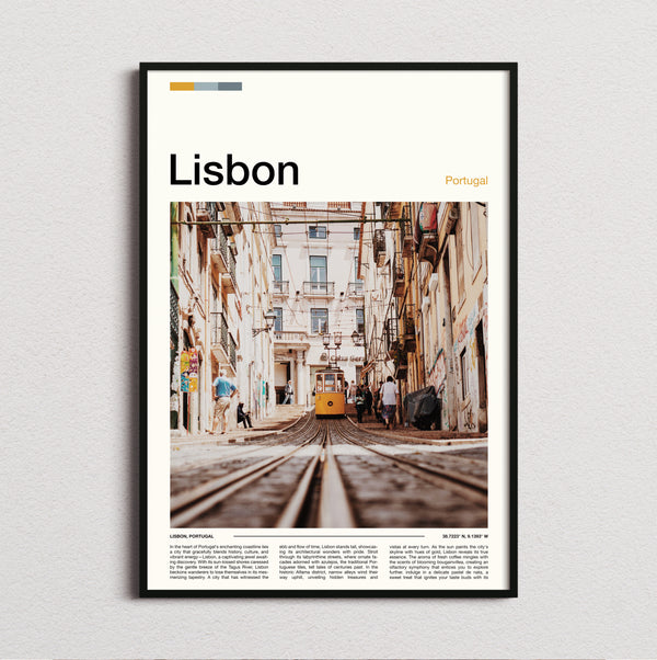 Lisbon - Tram On Steep Street - Travel Print
