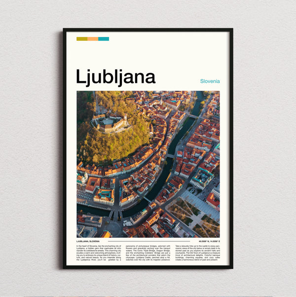 Ljubljana - Old Town From Above - Travel Print