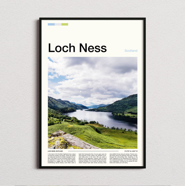 Loch Ness - Green Hills And Loch - Travel Print