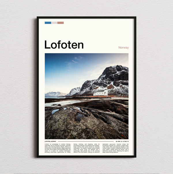 Lofoten - Lone House Below Mountain - Travel Print
