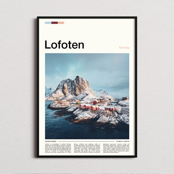 Lofoten - Snowy Island Village - Travel Print