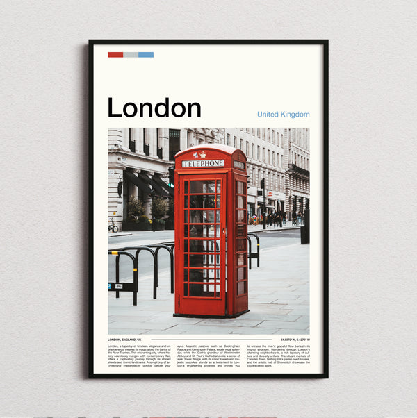 London - Red Telephone Box - Travel Print