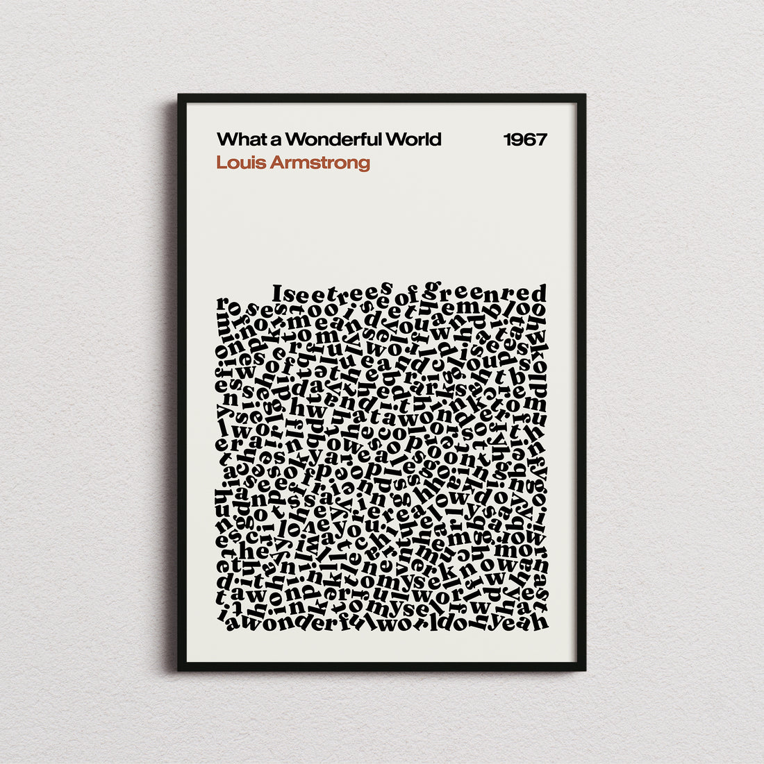 Louis Armstrong What a Wonderful World Lyric Print