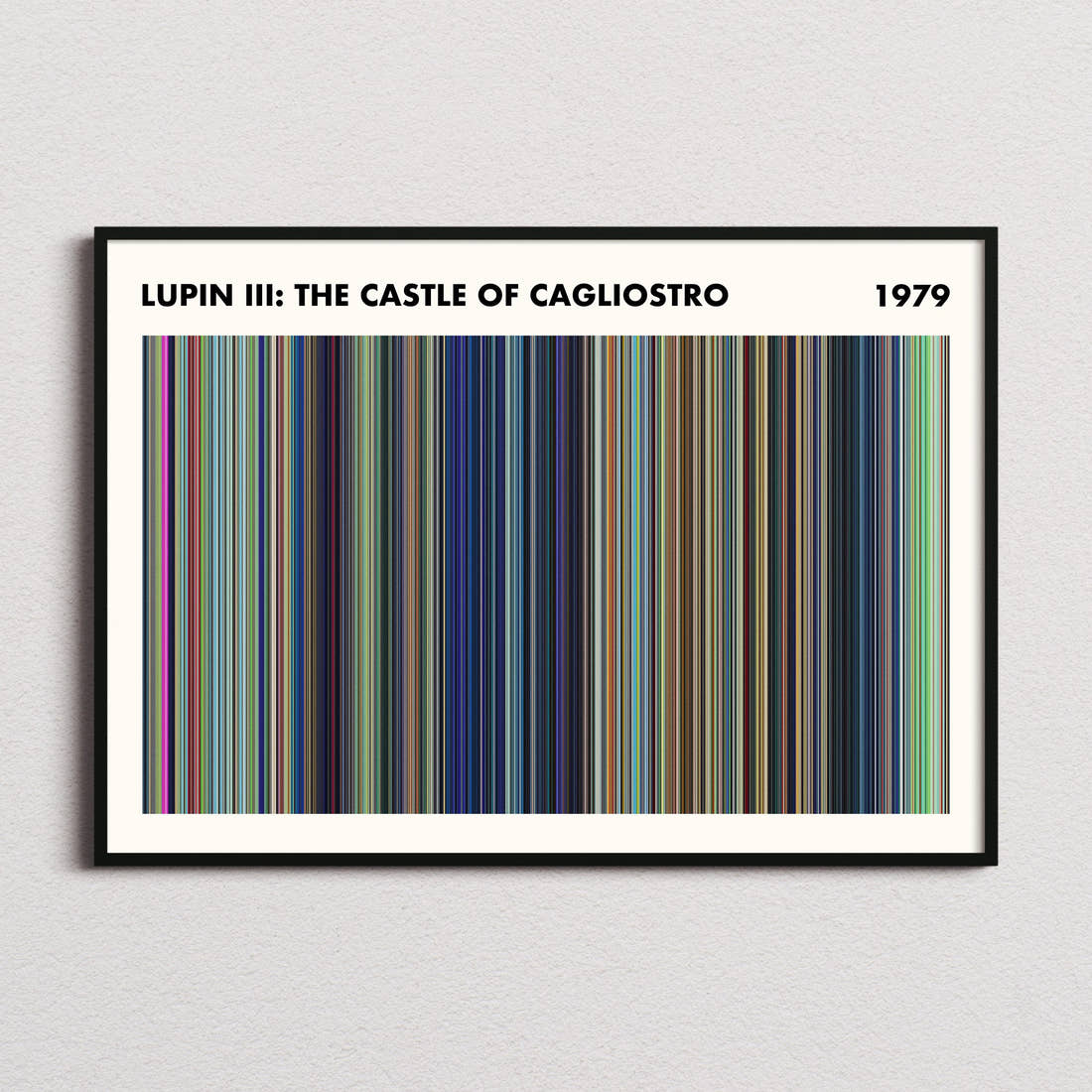 Lupin III: The Castle of Cagliostro Movie Barcode Poster - Simplified