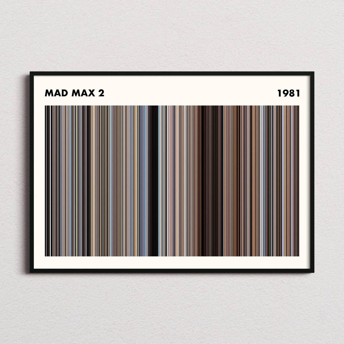 Mad Max 2 Movie Barcode Poster - Simplified