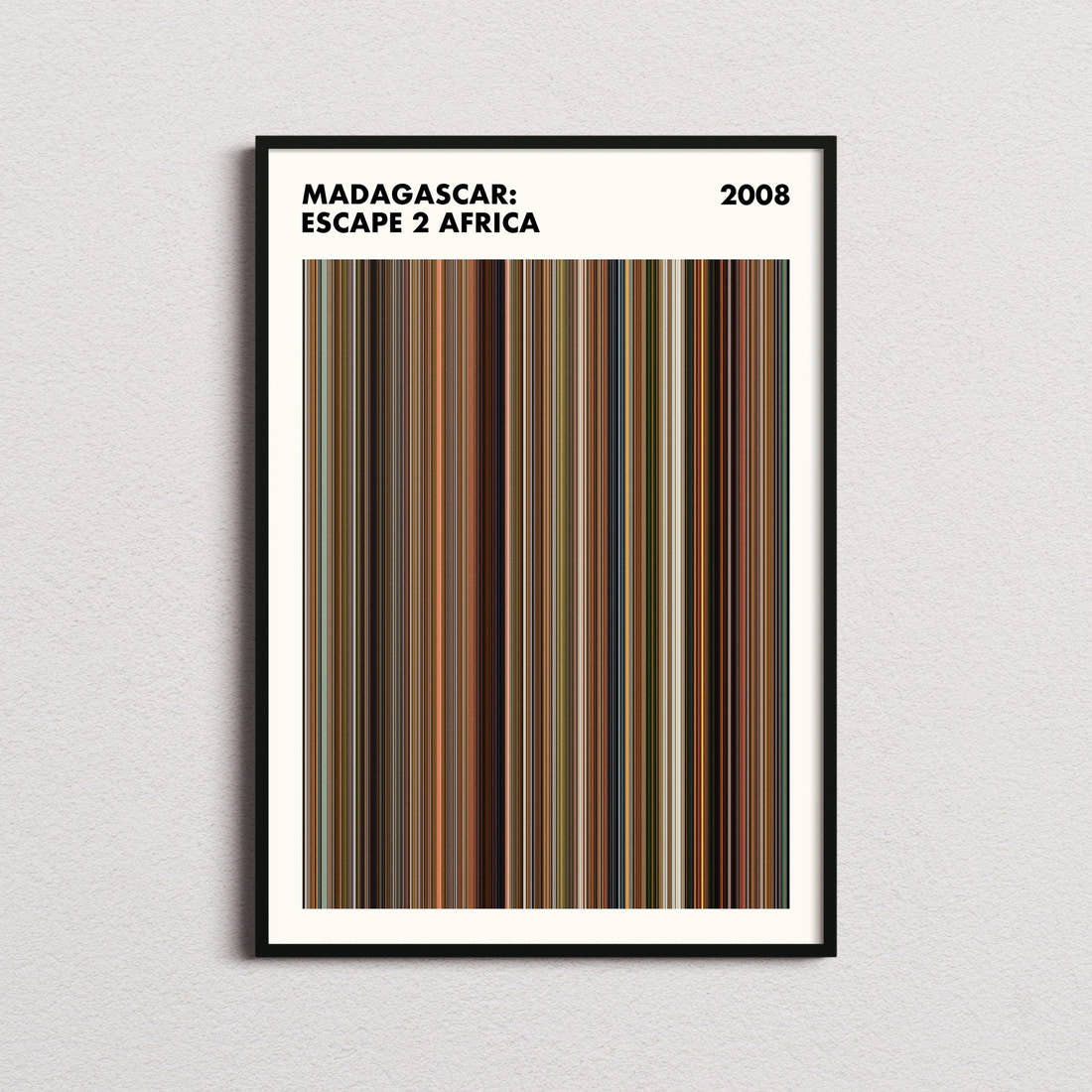 Madagascar: Escape 2 Africa Movie Barcode Poster - Simplified