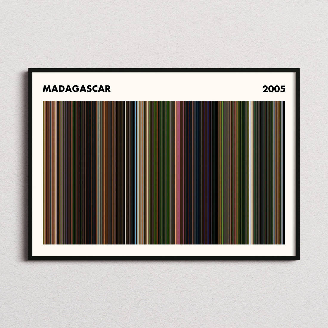 Madagascar Movie Barcode Poster - Simplified
