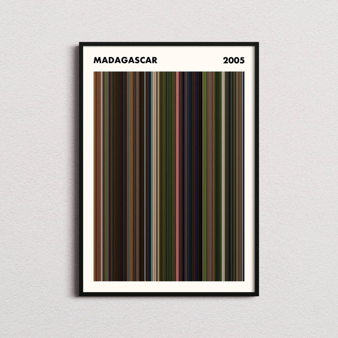 Madagascar Movie Barcode Poster - Simplified