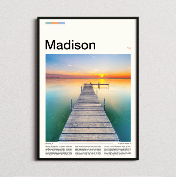 Madison - Pier At Sunset - Travel Print
