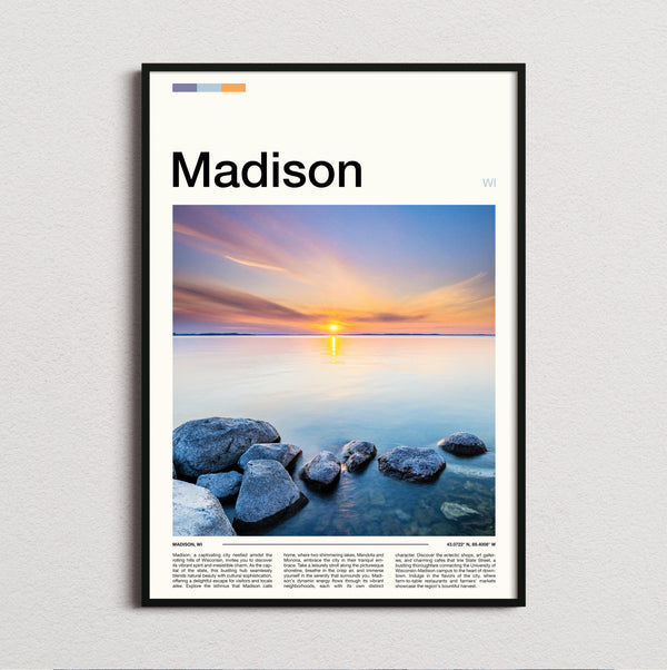 Madison - Sunset Over The Lake - Travel Print