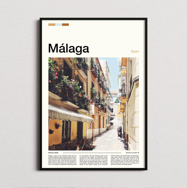 Malaga - Narrow Old Street - Travel Print