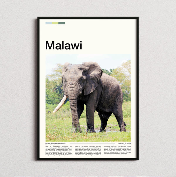 Malawi - Elephant - Travel Print