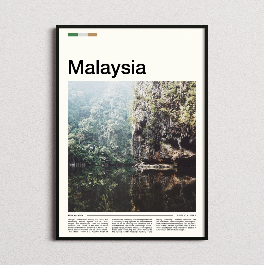 Malaysia - Cliffs Reflected In Water - Travel Print