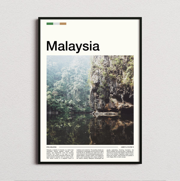 Malaysia - Cliffs Reflected In Water - Travel Print