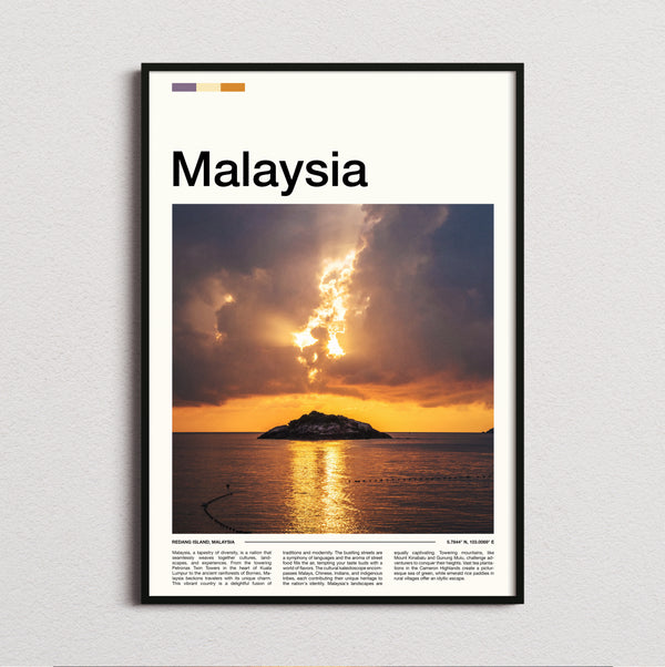 Malaysia - Sunset Over Small Island - Travel Print