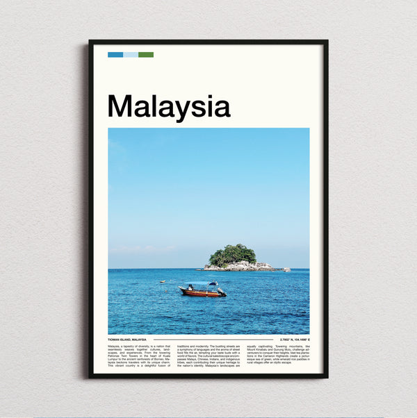 Malaysia - Small Island And Boat - Travel Print