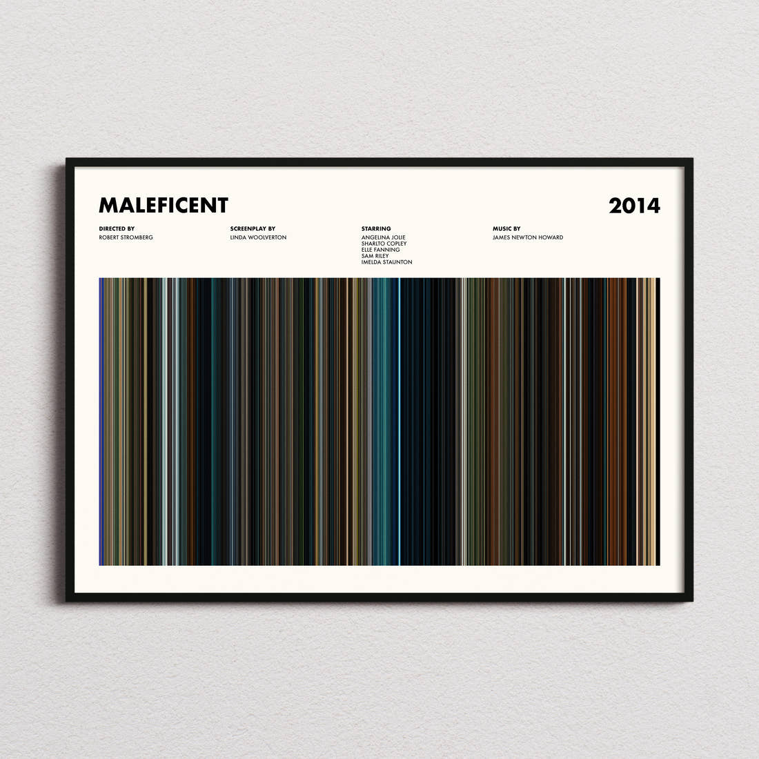 Maleficent Movie Barcode Poster