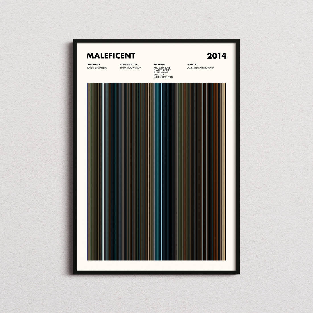 Maleficent Movie Barcode Poster