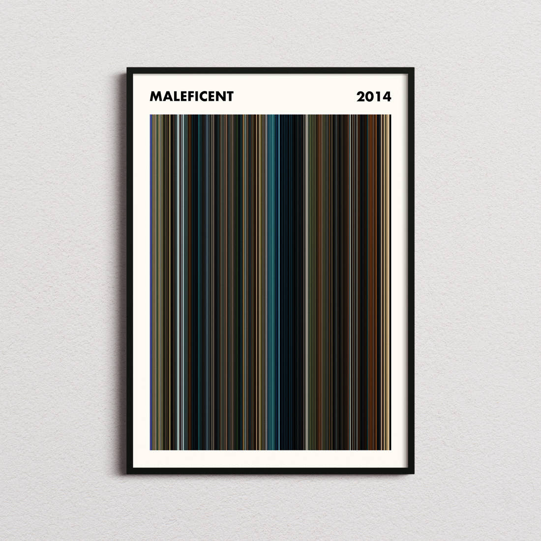 Maleficent Movie Barcode Poster - Simplified