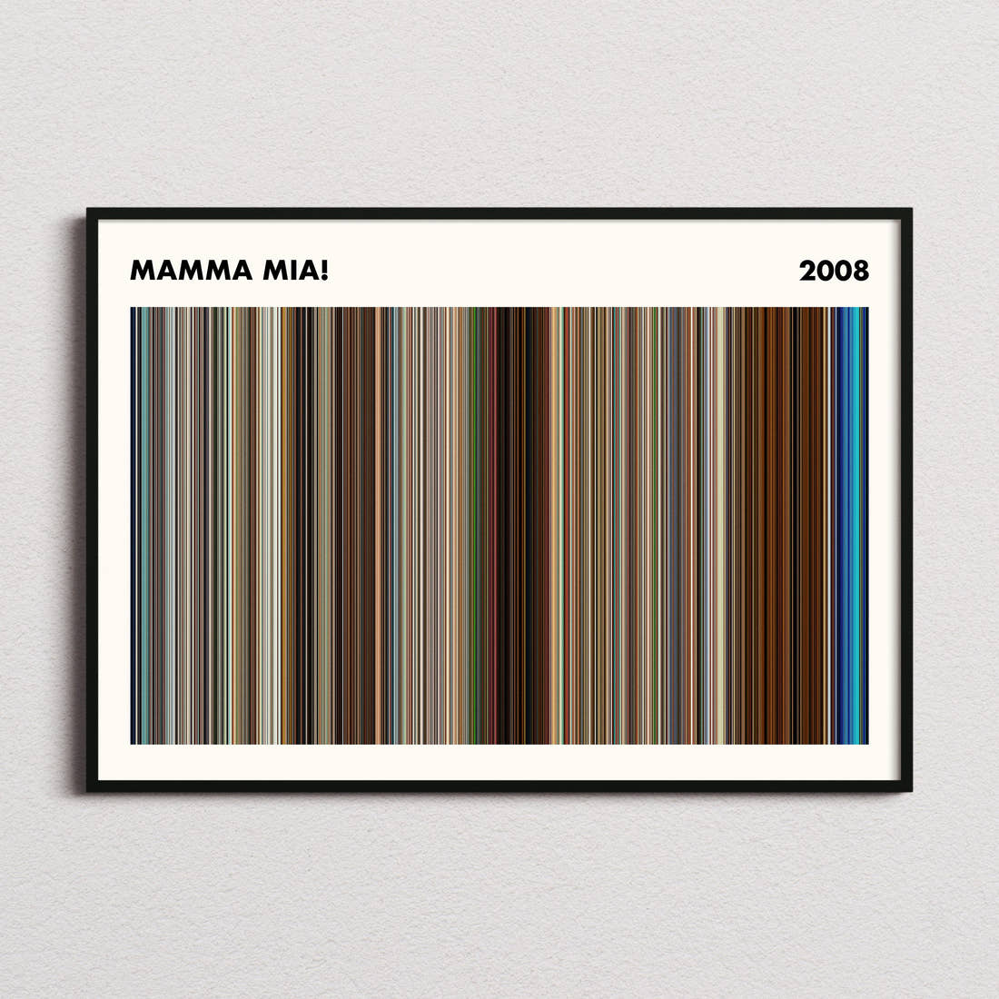 Mamma Mia! Movie Barcode Poster - Simplified