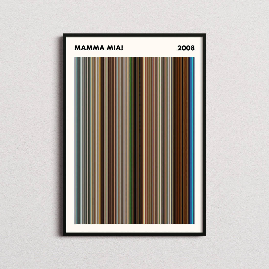 Mamma Mia! Movie Barcode Poster - Simplified