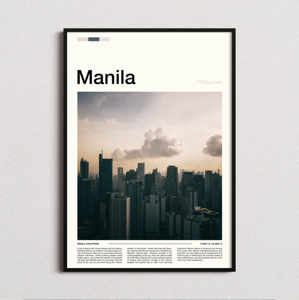 Manila - Skyline Under Dark Clouds - Travel Print