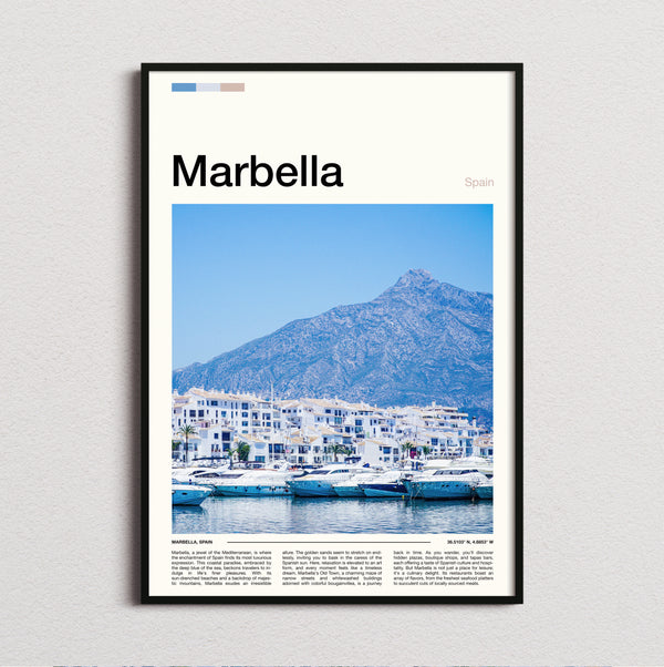 Marbella - Marina Below The Mountain - Travel Print