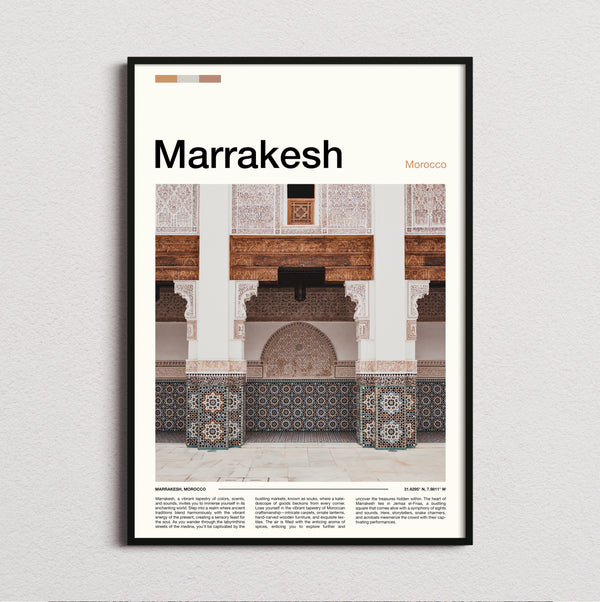 Marrakesh - Tiled Archway - Travel Print