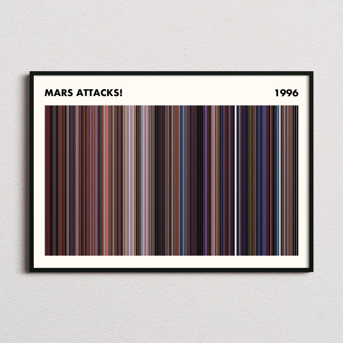 Mars Attacks! Movie Barcode Poster - Simplified