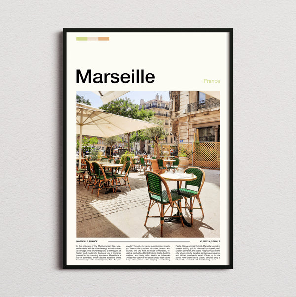 Marseille - Cafe Terrace - Travel Print