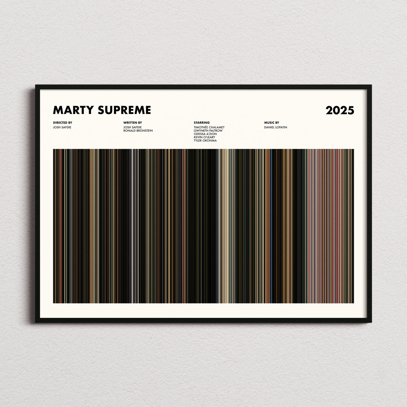 Marty Supreme Movie Barcode Poster