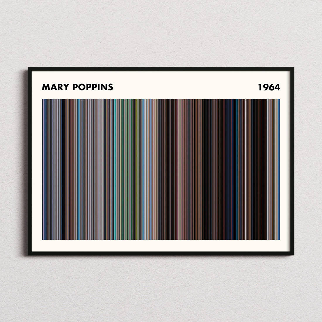 Mary Poppins Movie Barcode Poster - Simplified