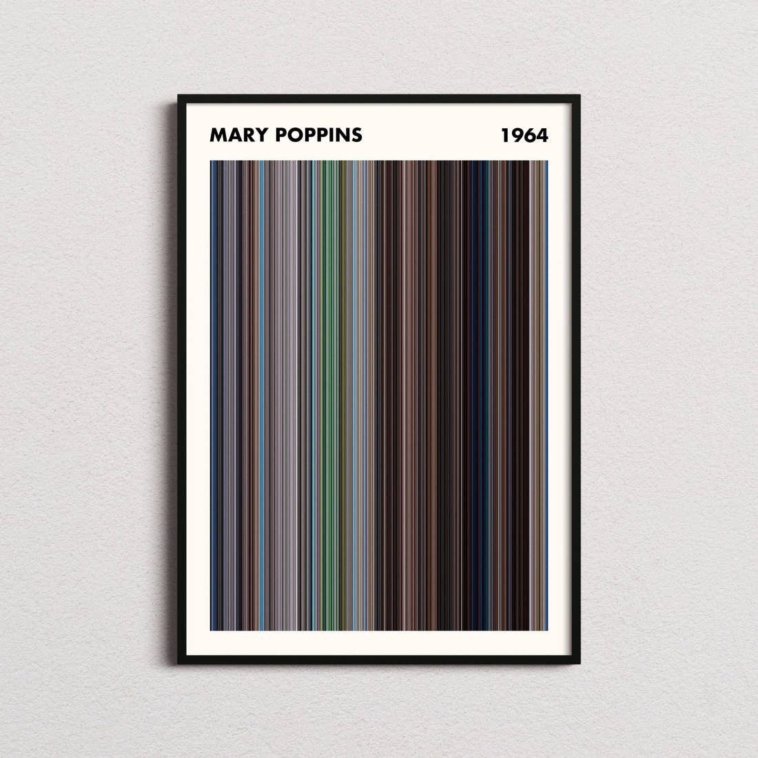 Mary Poppins Movie Barcode Poster - Simplified