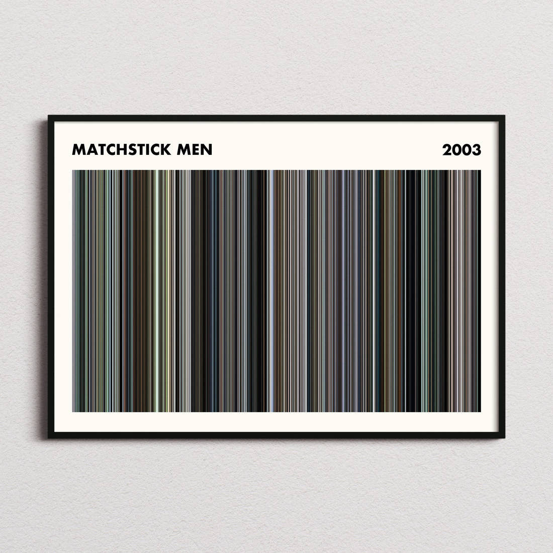 Matchstick Men Movie Barcode Poster - Simplified
