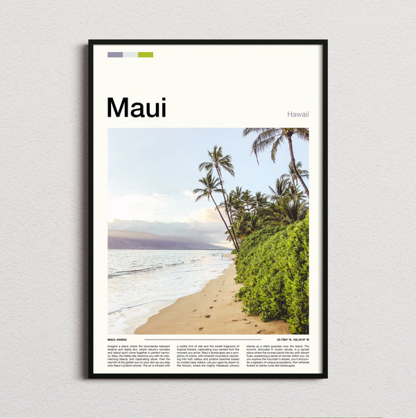 Maui - Palms Along The Shore - Travel Print