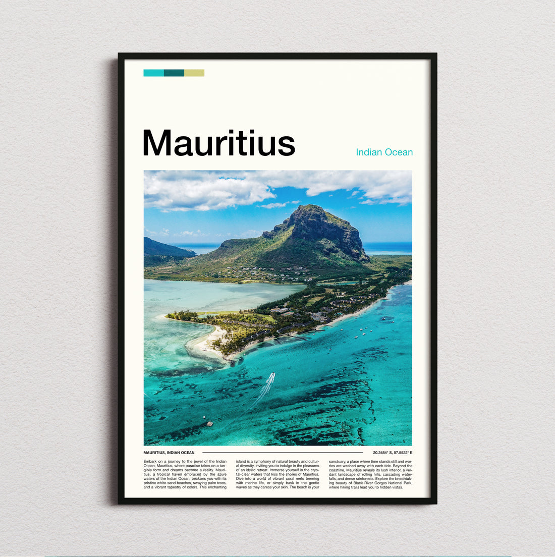 Mauritius - Mountain Above The Lagoon - Travel Print
