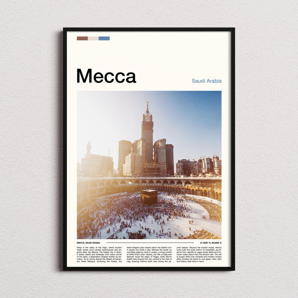 Mecca Kaaba At Dusk Travel Print framed and photographed straight on