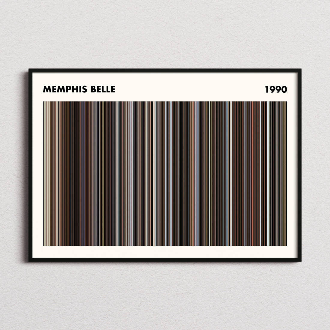 Memphis Belle Movie Barcode Poster - Simplified