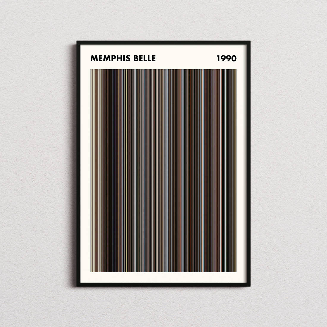 Memphis Belle Movie Barcode Poster - Simplified