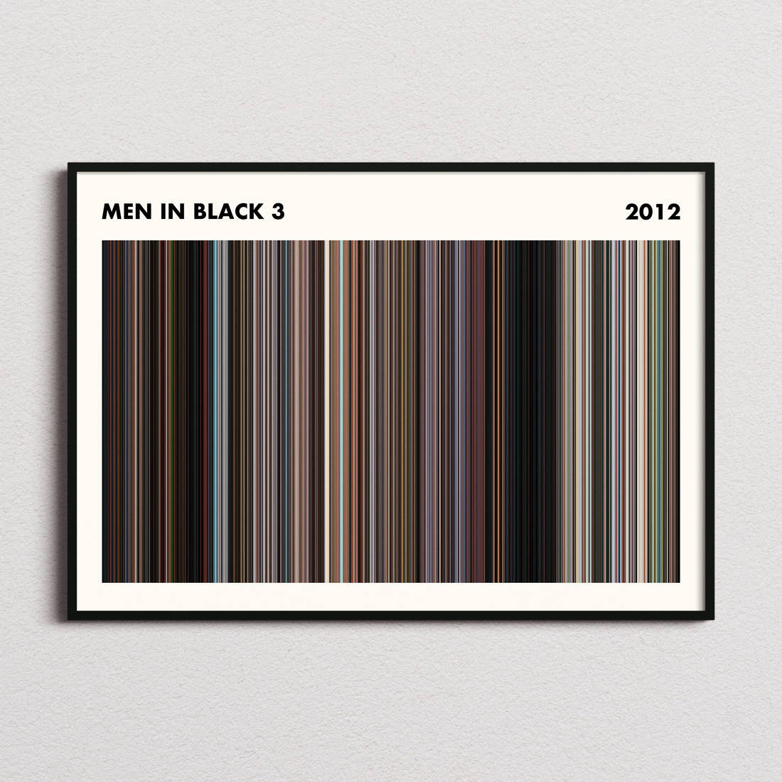 Men in Black 3 Movie Barcode Poster - Simplified
